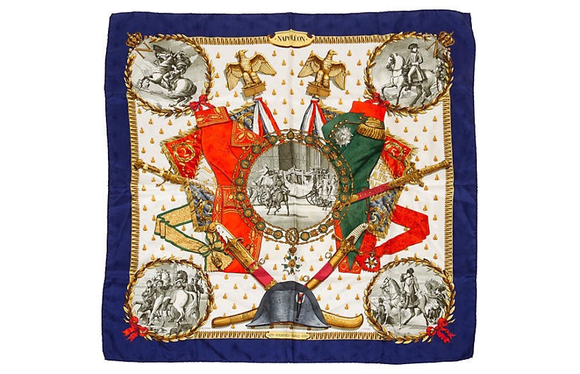 Hermès Napoleon Scarf - Ledoux - Vintage Lux - navy/multi | One Kings Lane