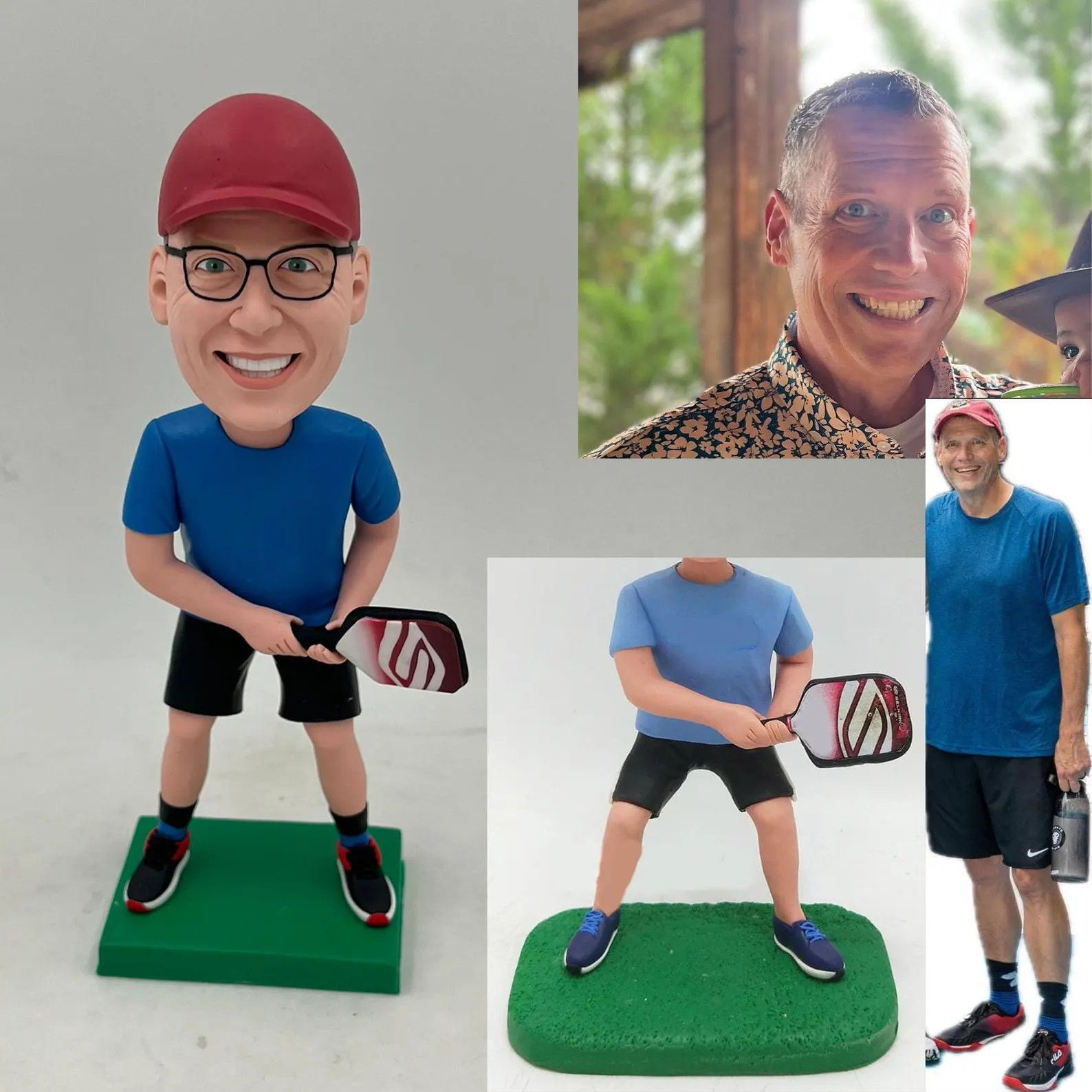 Pickleball-themed Bobblehead: Red Cap, Blue Shirt, & Fun Pose! - Etsy | Etsy (US)