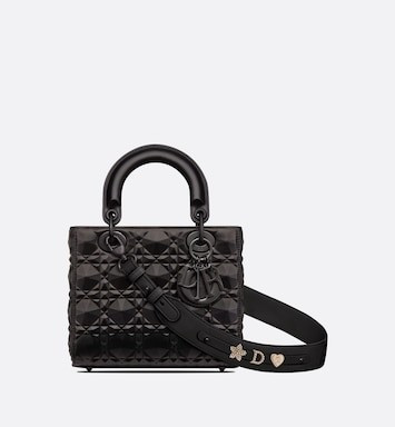 Small Lady Dior My ABCDior Bag Black Cannage Calfskin with Diamond Motif | DIOR | Dior Couture