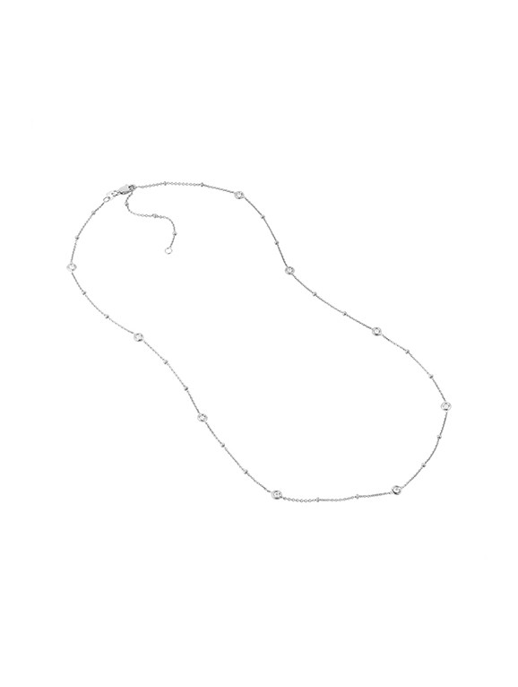 Diamond Bezels and Beads Station Necklace - Lillian M. Collection | Lillian M. Collection