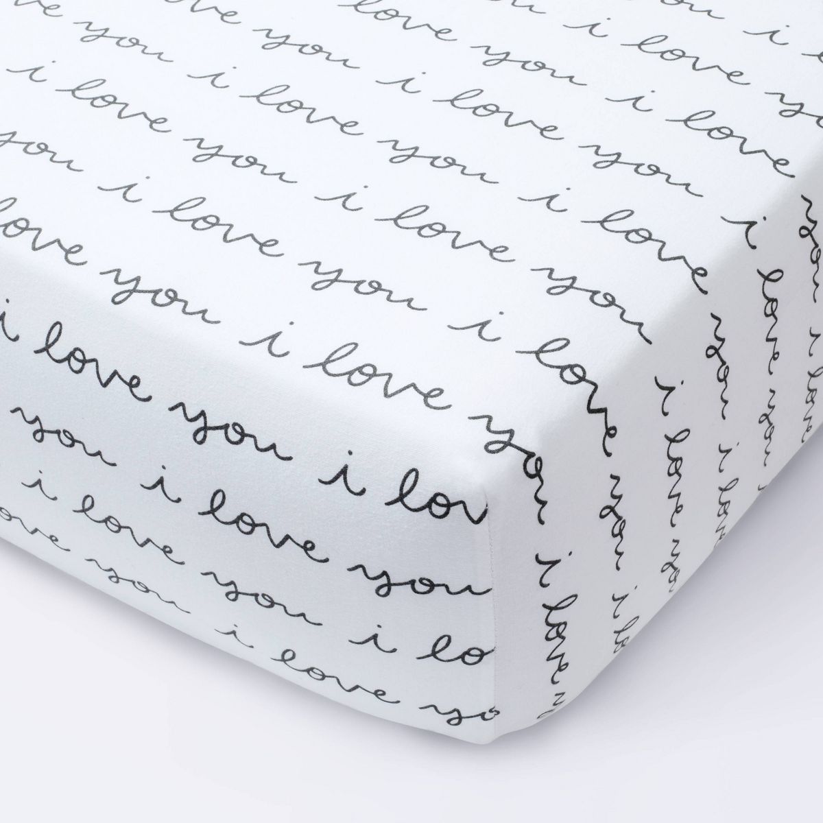 Fitted Crib Sheet I Love You - Cloud Island™ White/Gray | Target