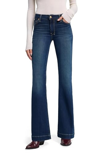 7 For All Mankind Women's Dark Wash Mid Rise Dojo Jeans | Amazon (US)