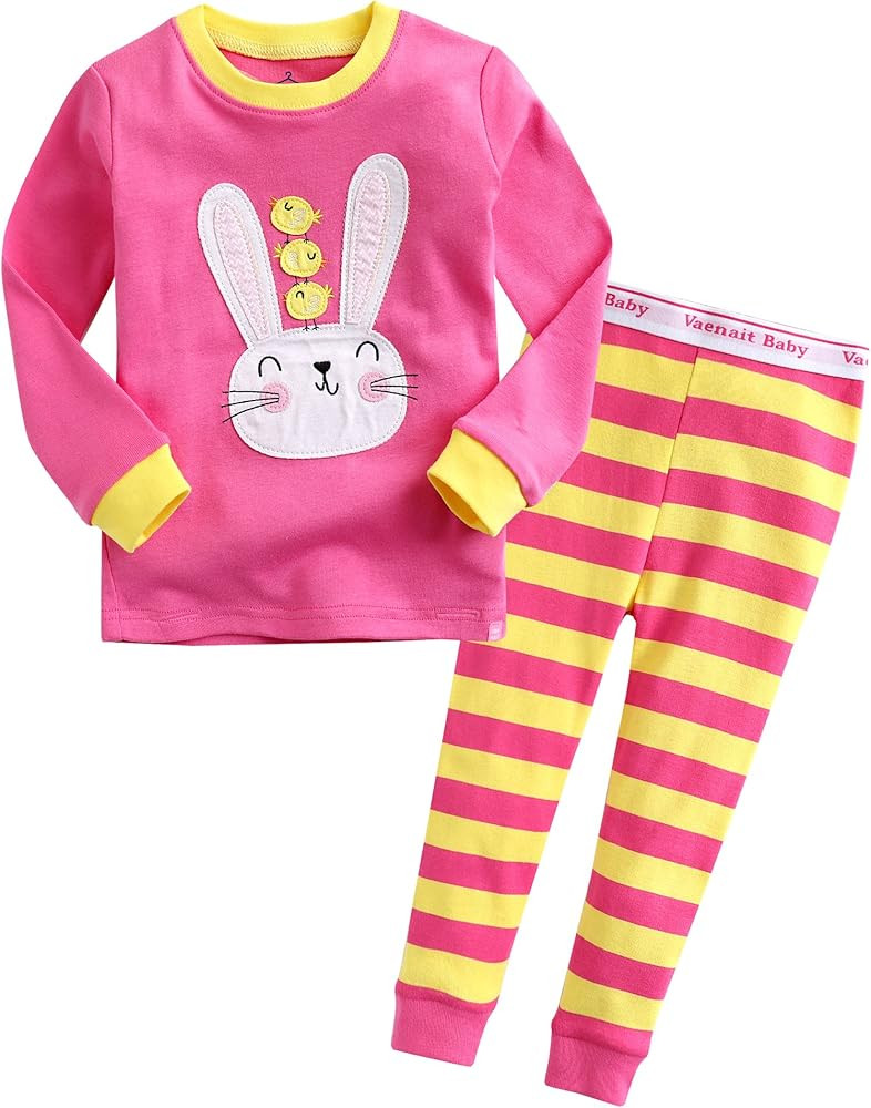 Kids Toddler Junior Girls Flower Rabbit Easter Sleepwear Pajamas 2 Set | Amazon (US)