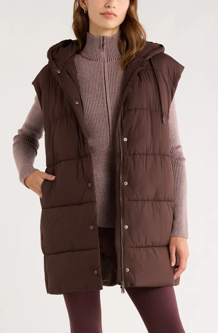 Longline Hooded Puffer Vest | Nordstrom