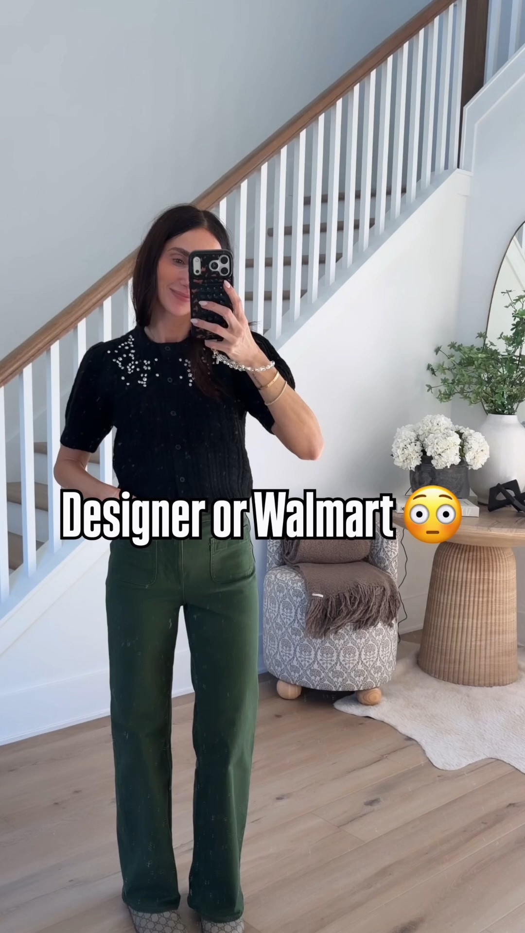 I’m wearing xs in sweater and 0 in jeans