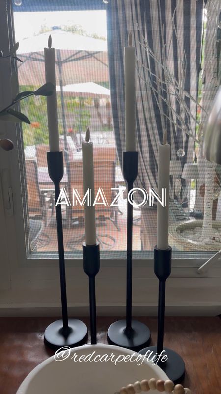 These battery operated taper candles from Amazon are beautiful. They come in a pack of 6 with a remote control. They look pretty in these modern matte black taper candle holders from Crate & Barrel. 

#LTKfindsunder50 #LTKhome #LTKparties