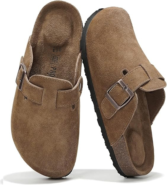 Project Cloud 100% Genuine Leather Footbed Clogs for Women - Memory Foam Arch Support Slippers fo... | Amazon (US)