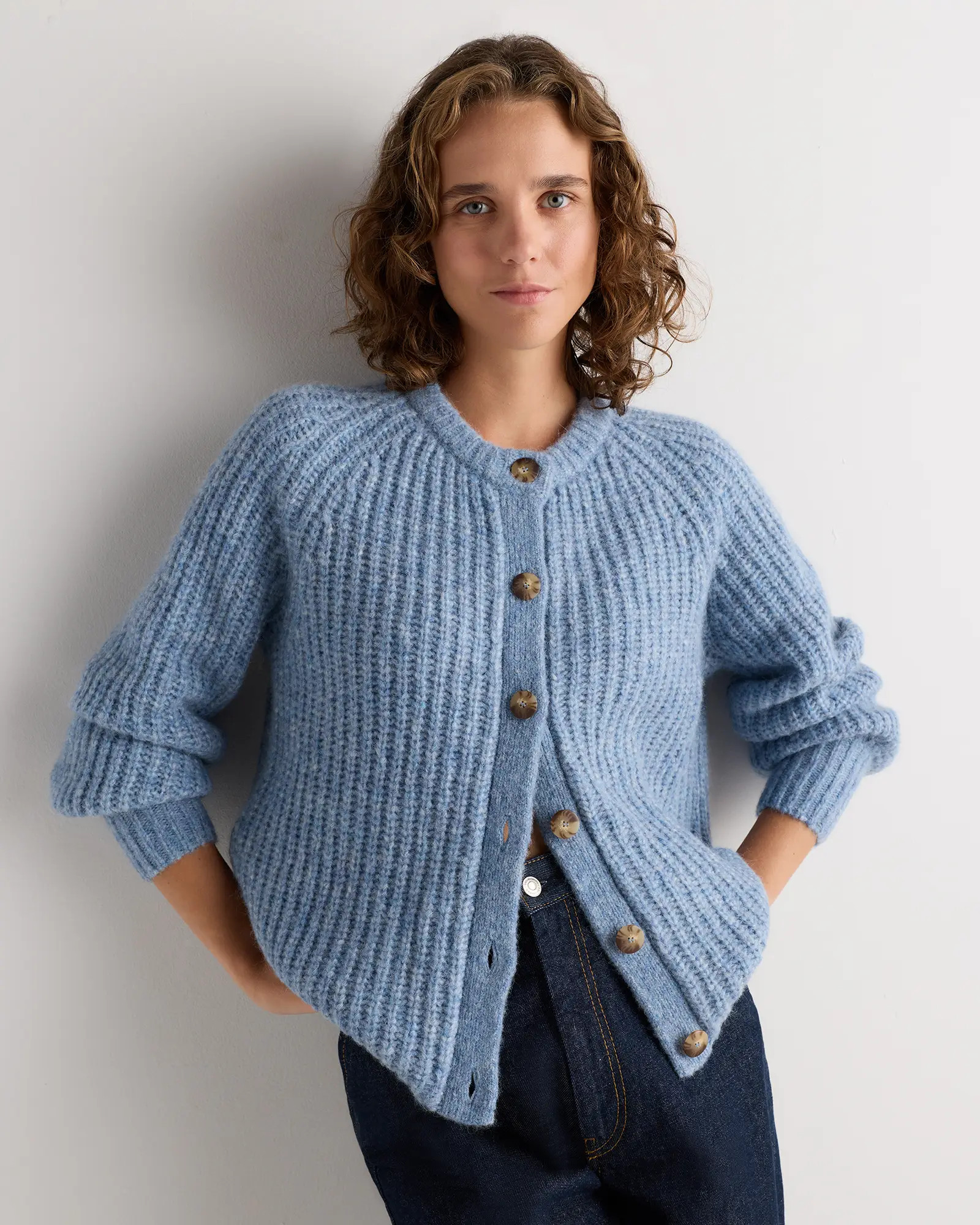 Lofty Baby Alpaca Oversized Chunky Crew Cardigan | Quince
