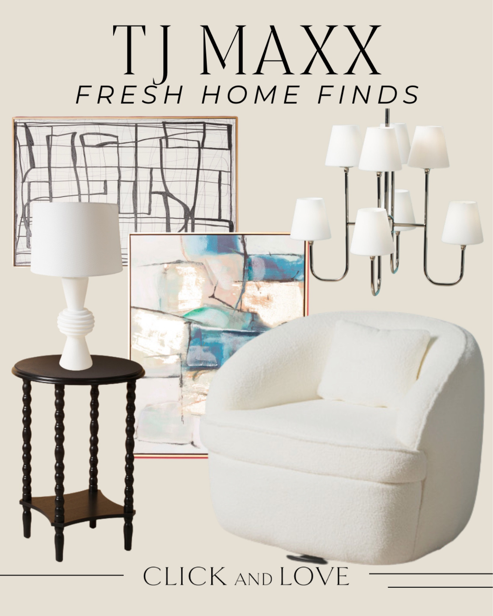 Fresh TJ Maxx finds 🖤. This abstract art is so pretty and fun! 

TJ Maxx, HomeGoods, home decor, home finds, bedroom, living room, dining room, entryway, kitchen, abstract art, framed art, chandelier, end table, side table, lamp, accent lighting, swivel chair, accent chair, neutral home decor, budget friendly art, budget friendly home decor 

#LTKhome #LTKunder100 #LTKstyletip