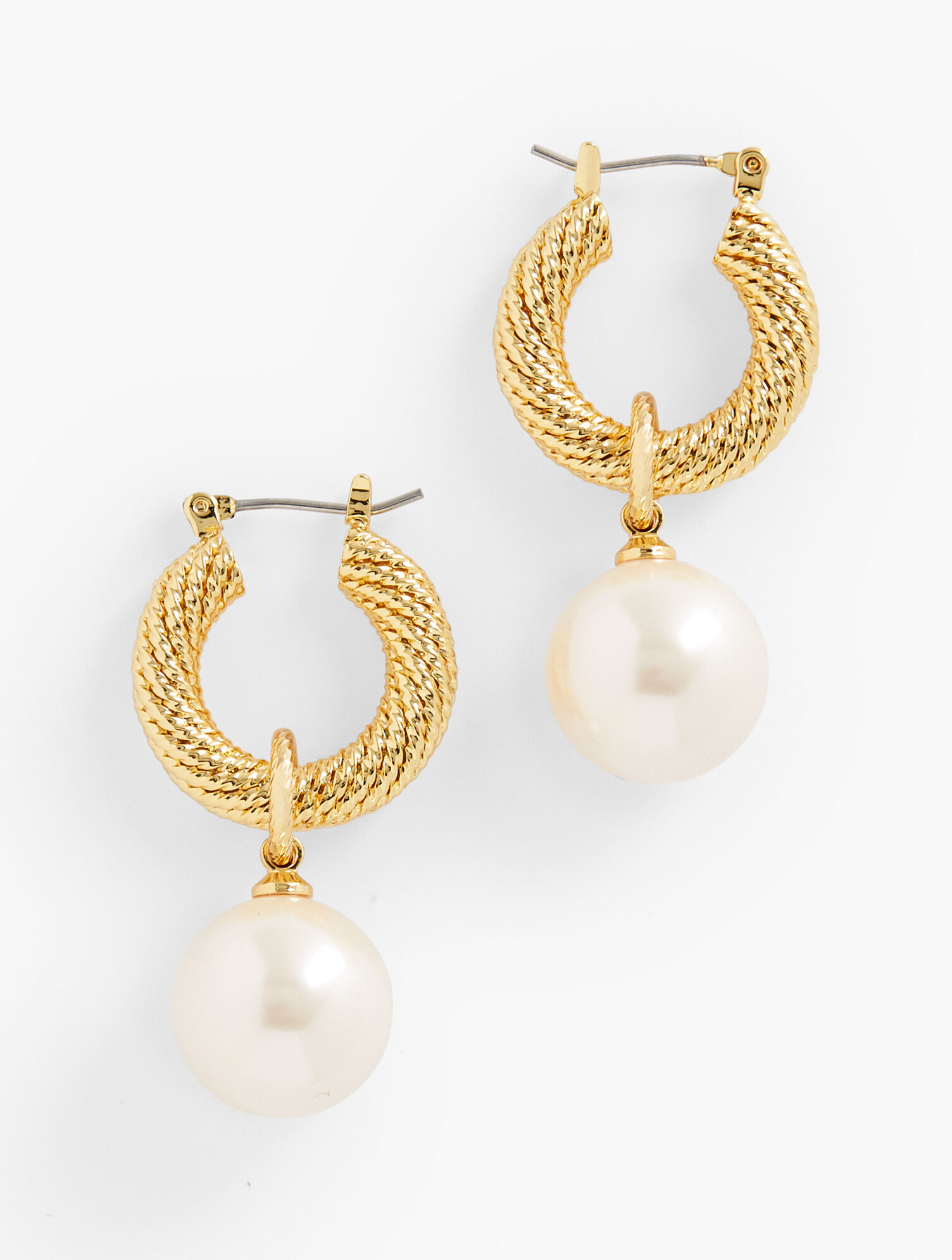 Uptown Pearl Hoop Earrings | Talbots