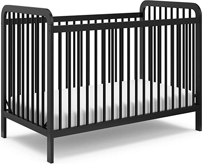 Storkcraft Pasadena 3-in-1 Convertible Crib (Black) - Converts to Daybed and Toddler Bed, Fits St... | Amazon (US)