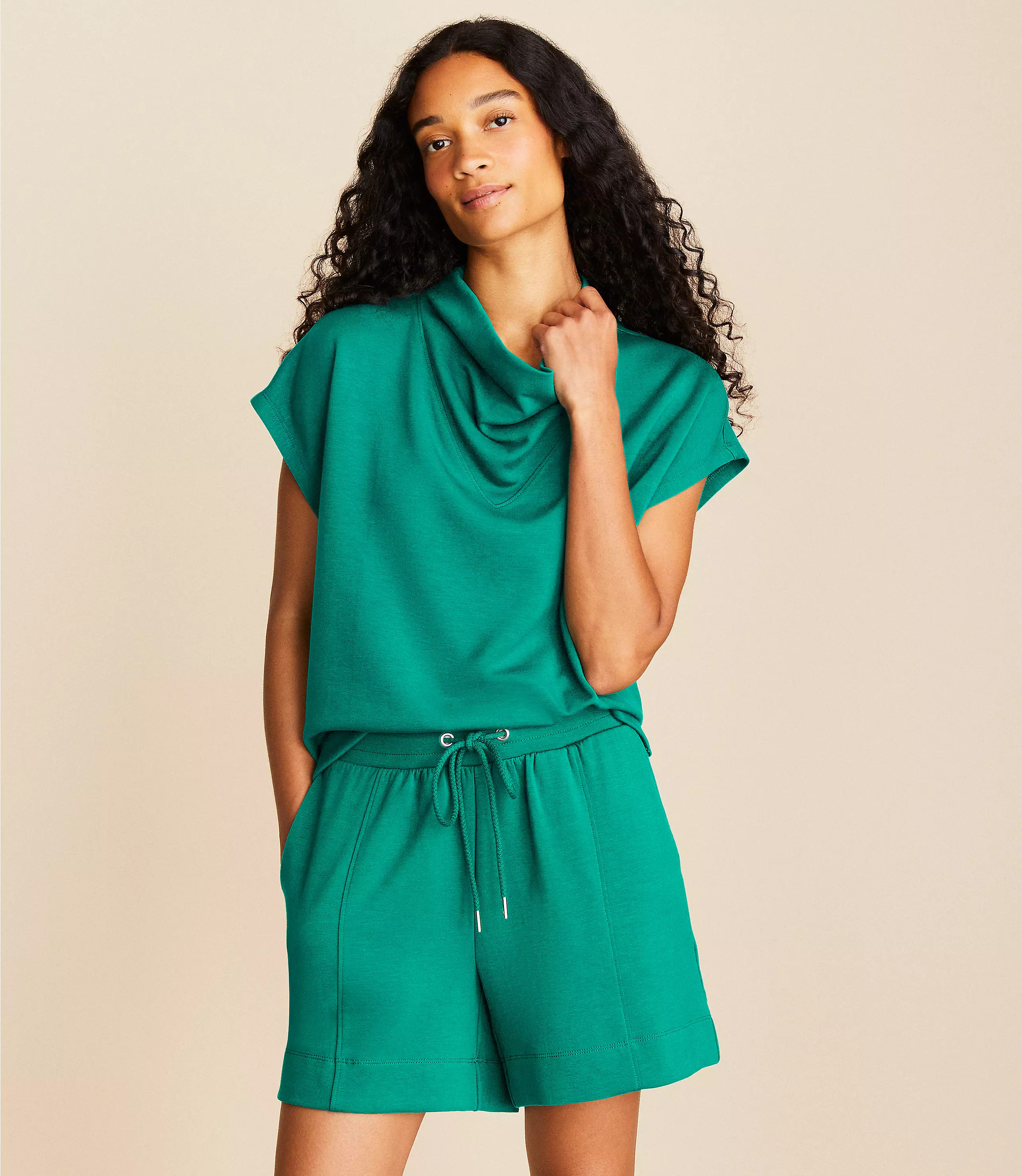 Lou & Grey Scubasoft Cowl Neck Tee | LOFT