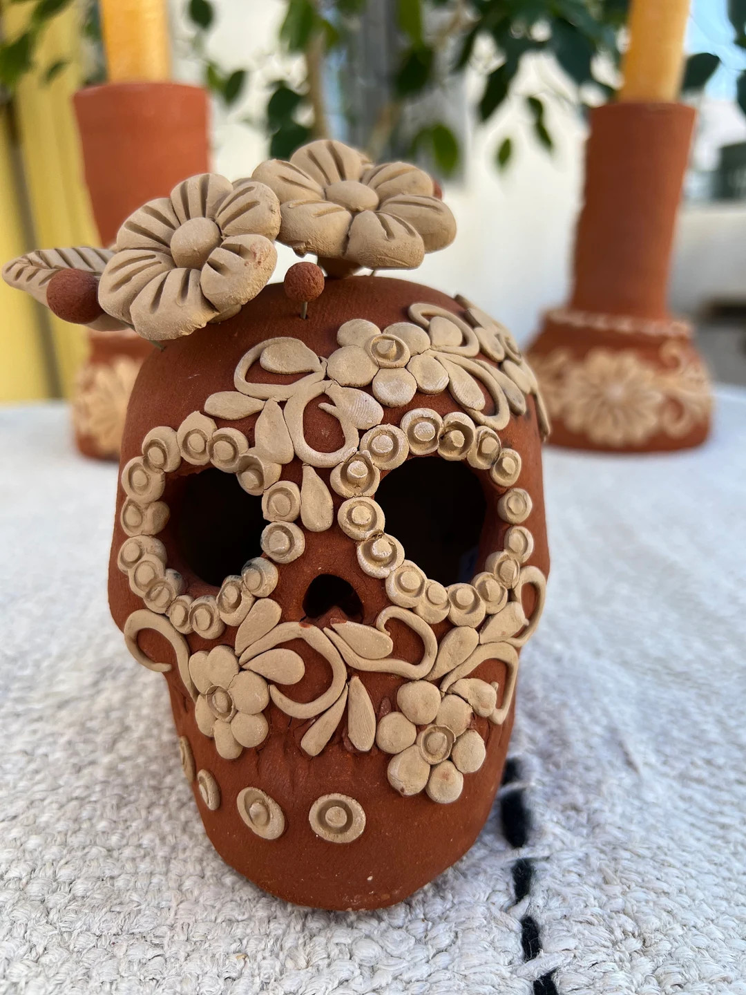 Day of the Dead Clay Skull, Small | Etsy (US)