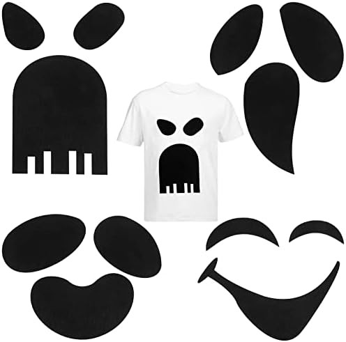 4 Pcs Halloween Adhesive Silly Ghost Face Felt Sticker Felt Ghost Stickers Cute Clothes Sticker for  | Amazon (US)