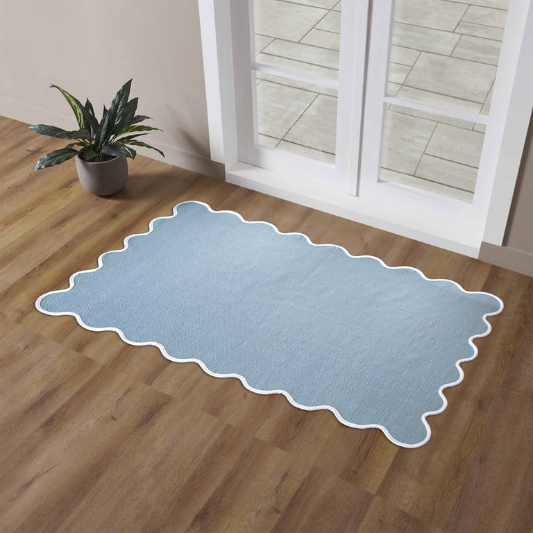 My Texas House Blue Scallop Indoor/Outdoor Layering Rug, 38" x 58" | Walmart (US)
