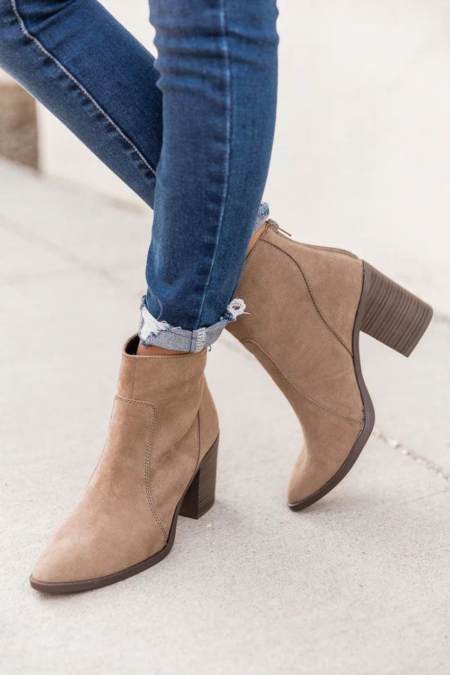 Clarissa Western Taupe Booties | The Pink Lily Boutique