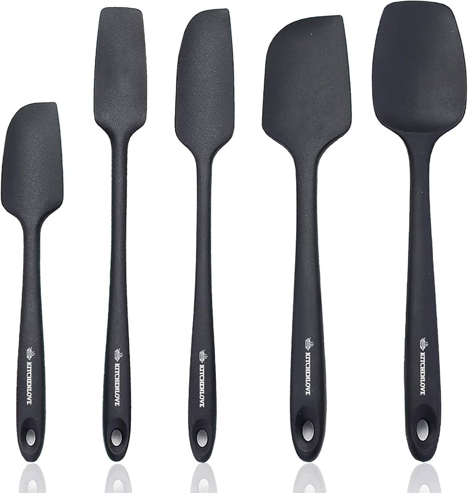 Premium 600°F Heat Resistant 5 Piece Silicone Spatula Set for Baking, Cooking, Mixing - Non-Stic... | Amazon (US)