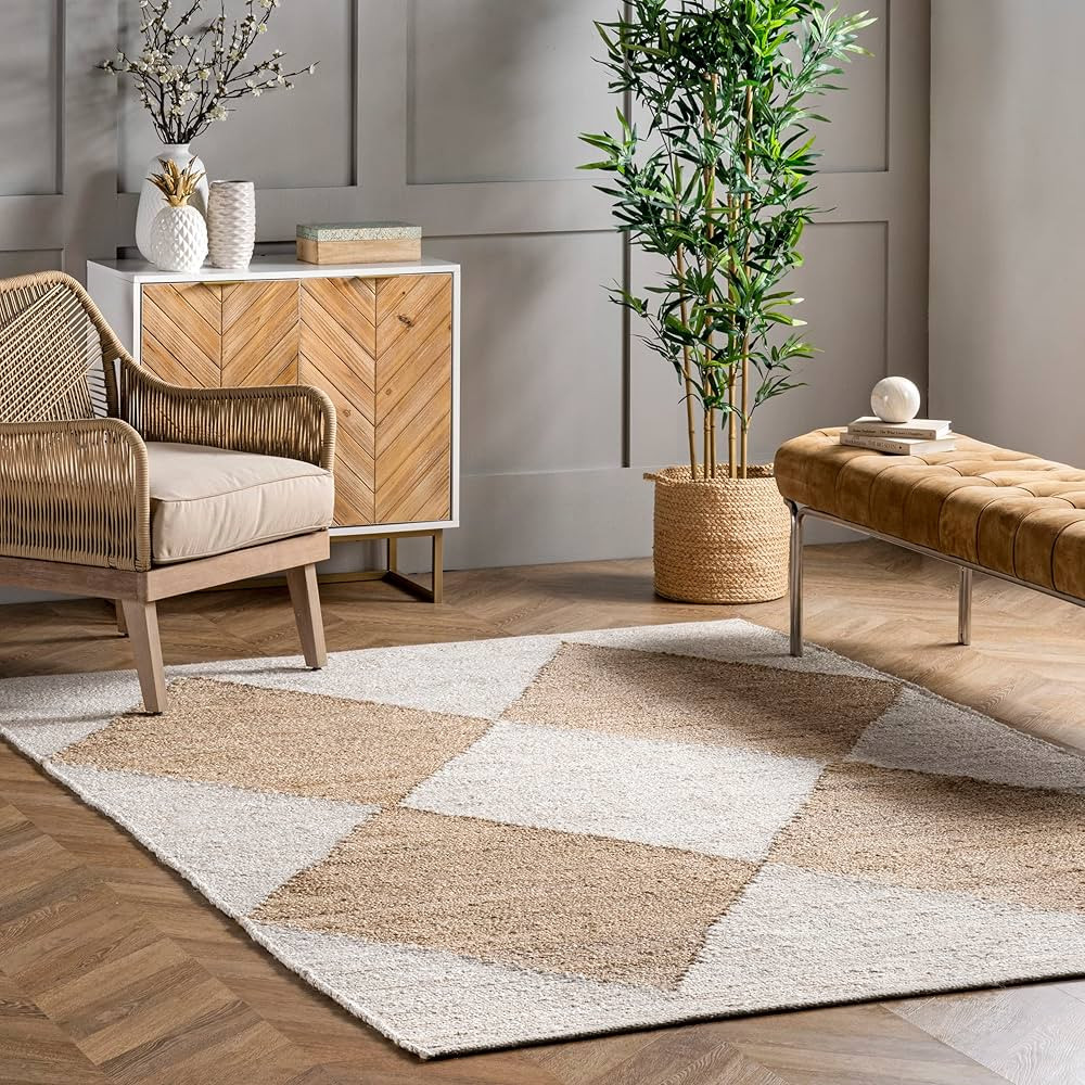 nuLOOM Pandora Diamond Jute Accent Rug, 3x5, Ivory | Amazon (US)