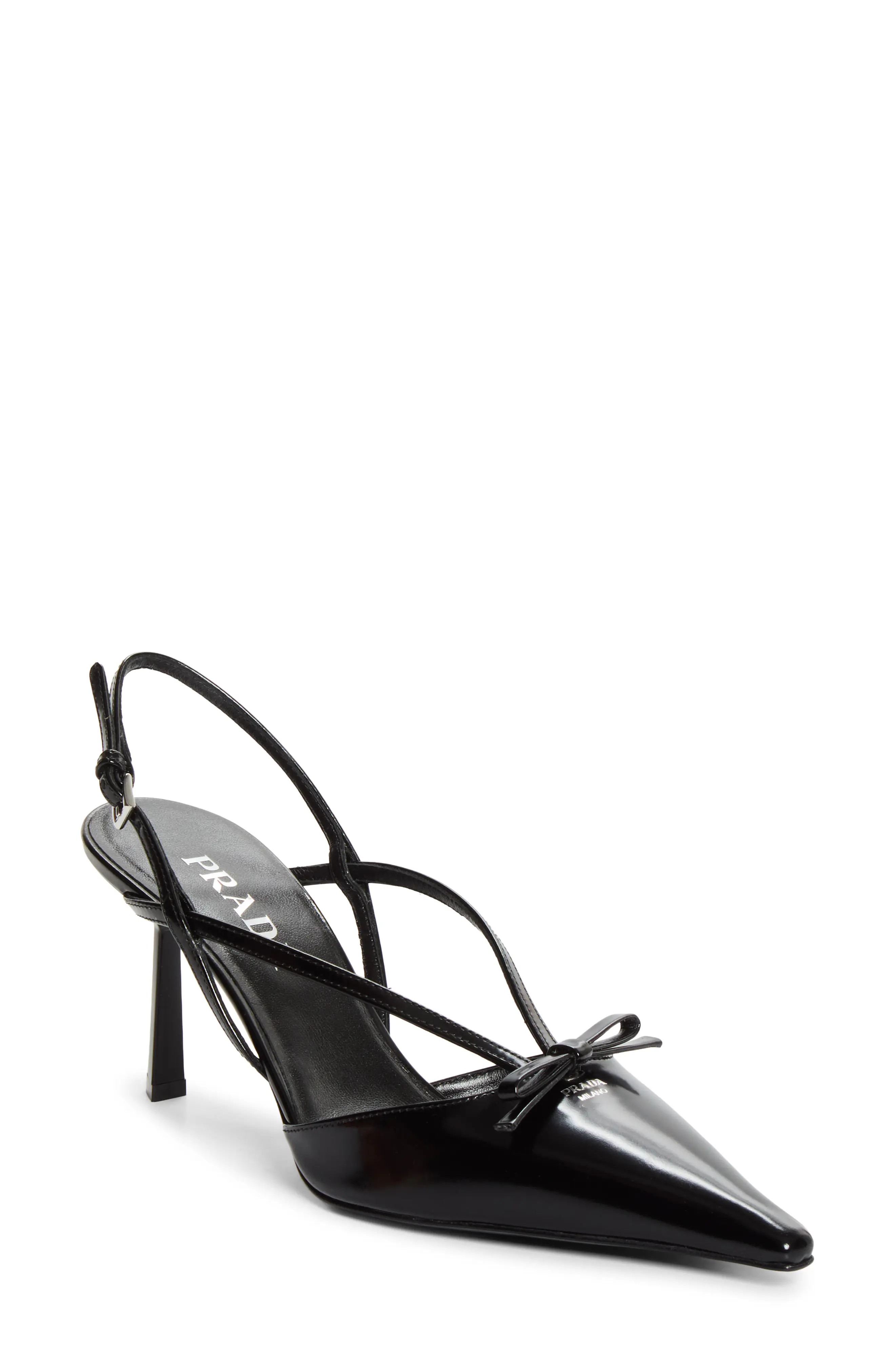 Prada Slingback Pump in Nero at Nordstrom, Size 35.5 | Nordstrom