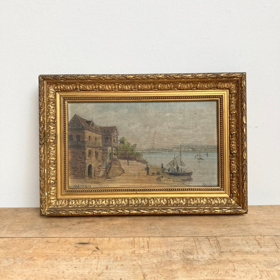 Sailboat Oil Painting, SailBoat Beach Oil Painting, Riverside Oil Painting, House and Boat Painti... | Etsy (US)