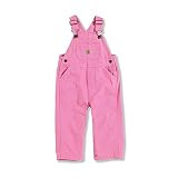 Carhartt girls Canvas Bib overalls, Pink, 18 Months US | Amazon (US)