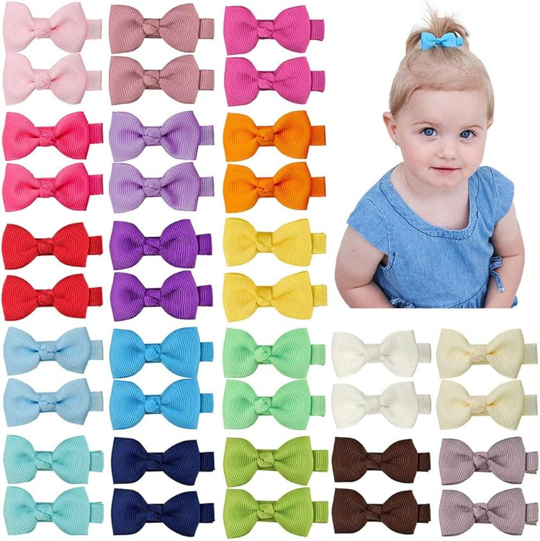 Ruyaa Hair Bow Clip for Baby Girl Fully Covered Non Slip for Fine Hair Small 2 Inch Toddler Girl ... | Amazon (US)