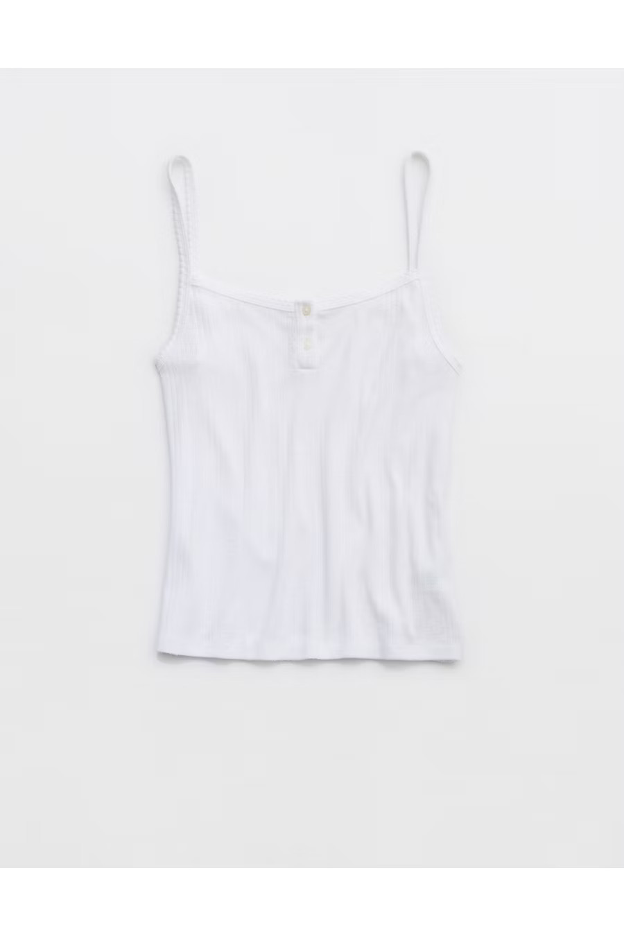 Aerie Off-Duty Pointelle Tank Top Women's White L | American Eagle Outfitters (US & CA)