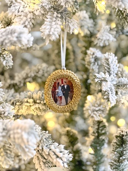 DIY wooden gold glitter ornate vintage style photo frame ornaments with velvet ribbon  

#LTKHoliday #LTKSeasonal #LTKhome
