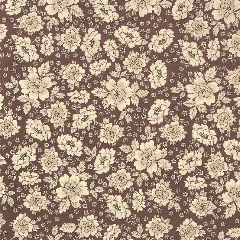 2 Sheets Italian Brown Floral Print Paper ~ Carta Varese Italy  IPV872BR x2 | Etsy (US)