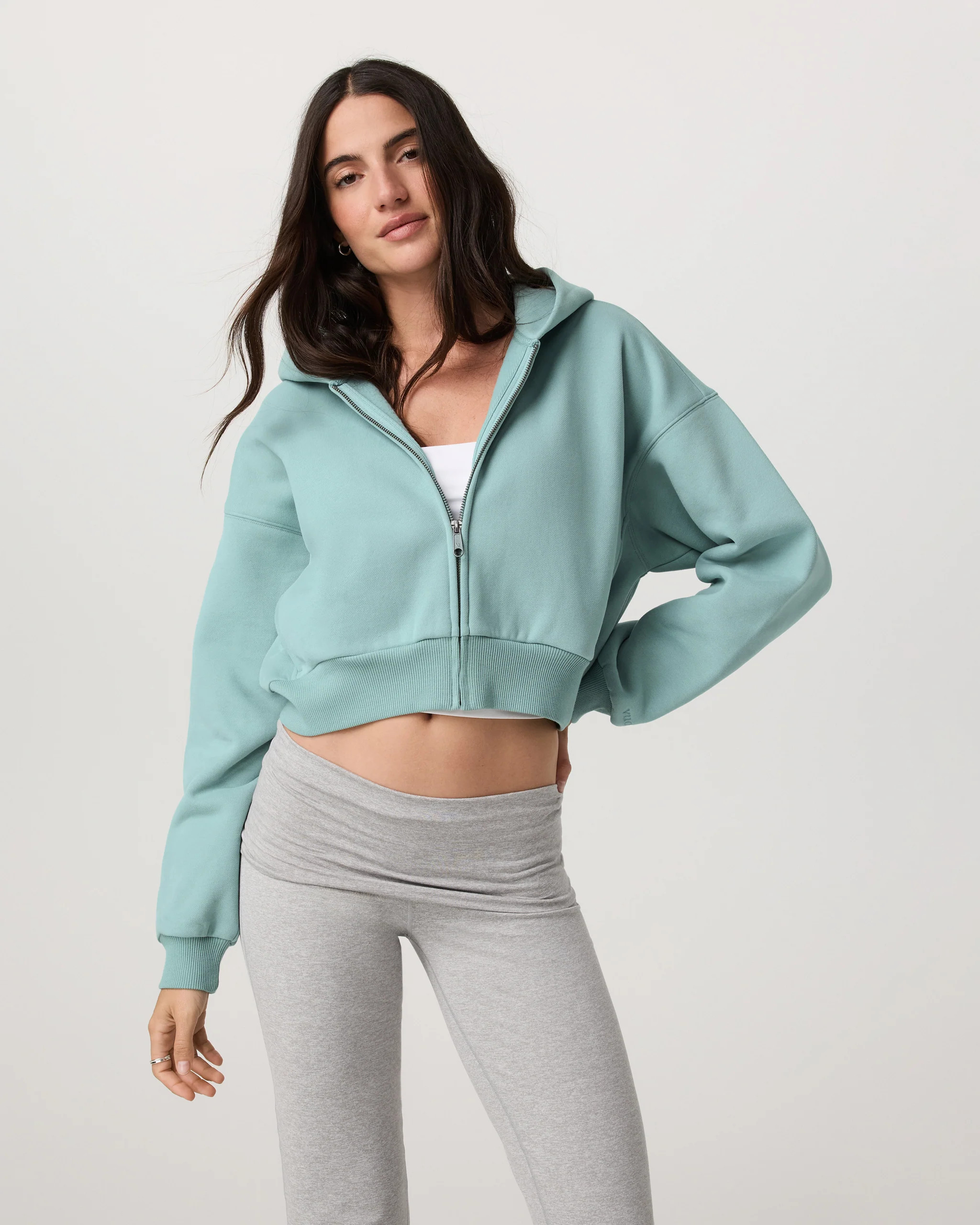 Restore Mini Full Zip Hoodie | Women's Sea Spray Jacket | Vuori | Vuori Clothing (US & Canada)