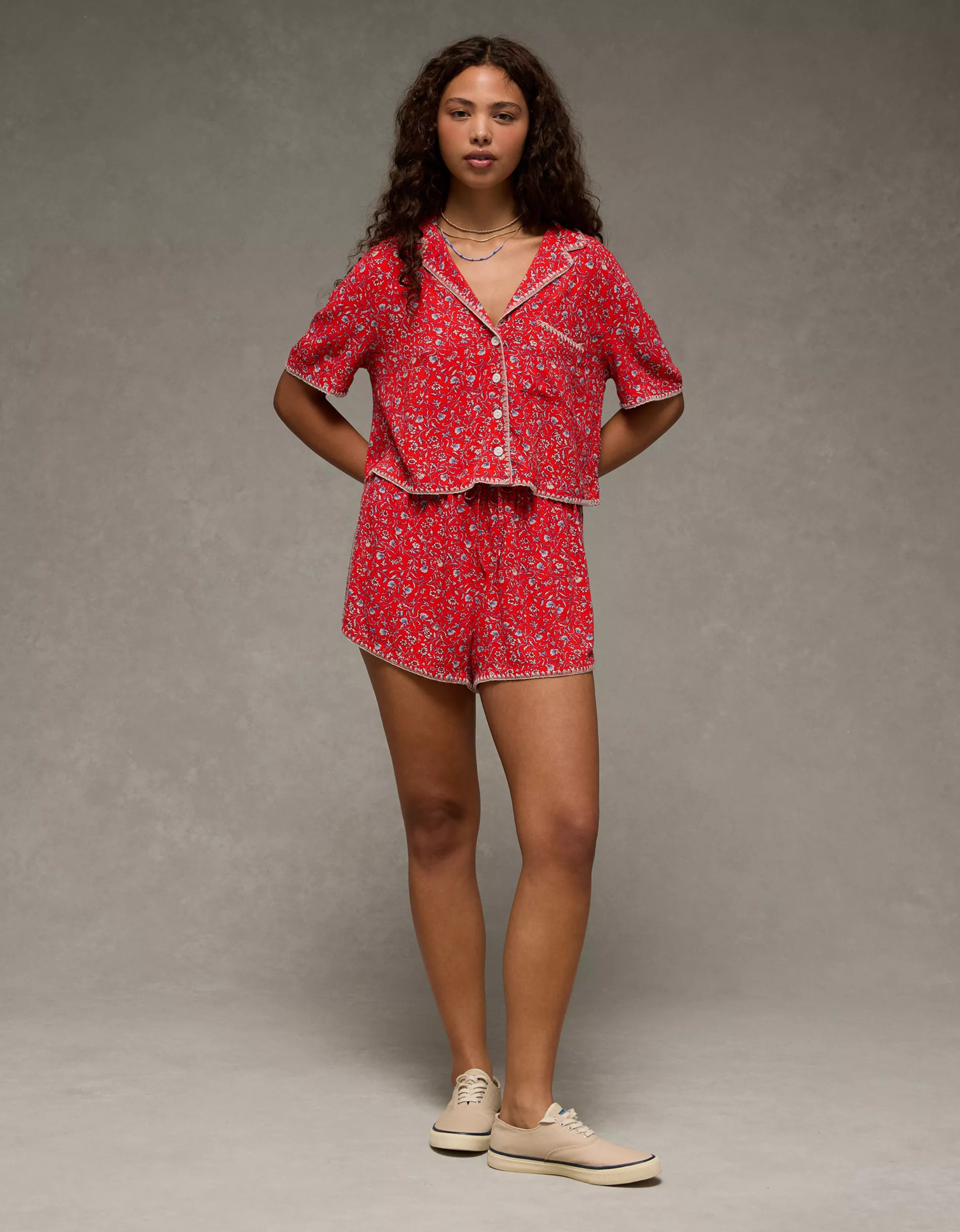 AE High-Waisted Floral Dolphin Hem Short | American Eagle Outfitters (US & CA)