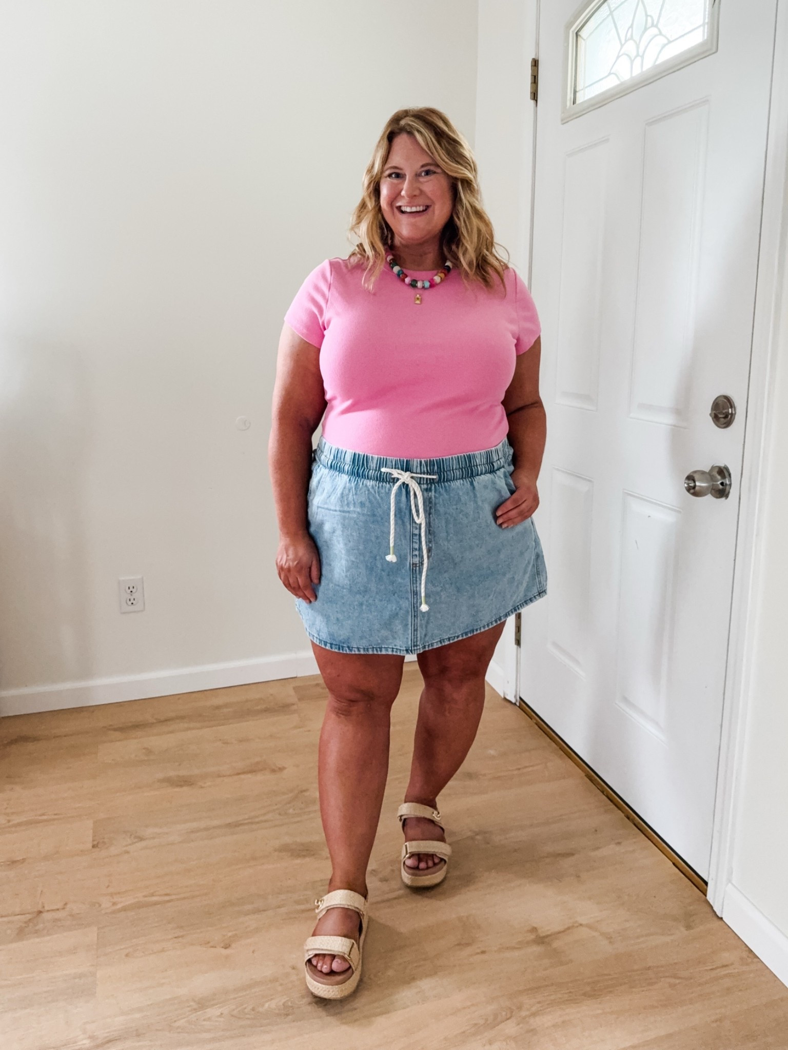 Wearing an XL in my tee and an XXL in my skirt (sized up for the bump).

#LTKMidsize #LTKBump #LTKPetite