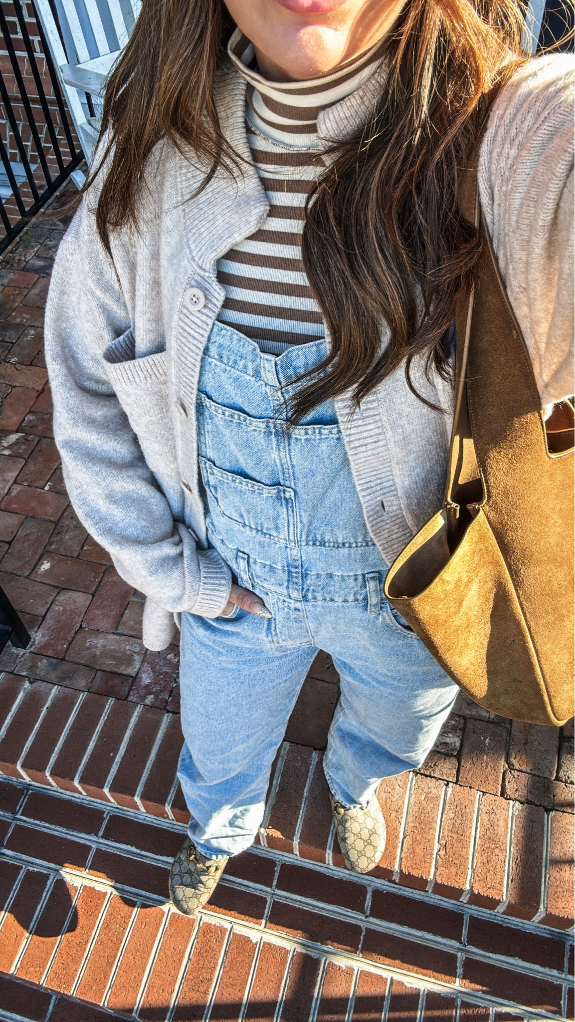 Sunday outfit of the day! FAVE overalls of all time + new aerie oversized cardigan. In XS both. 

#LTKFindsUnder100 #LTKFindsUnder50 #LTKStyleTip