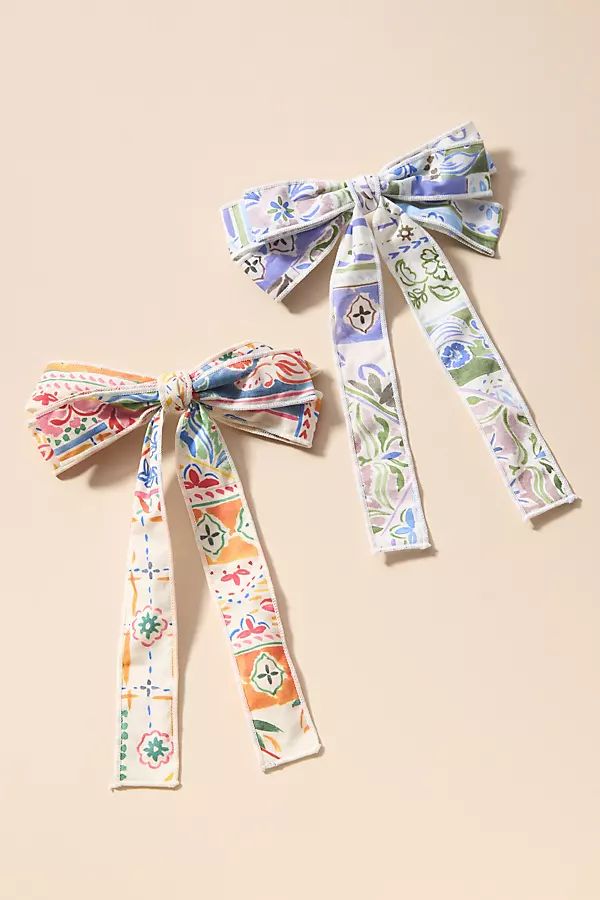Watercolor Hair Bows, Set of 2 | Anthropologie (US)