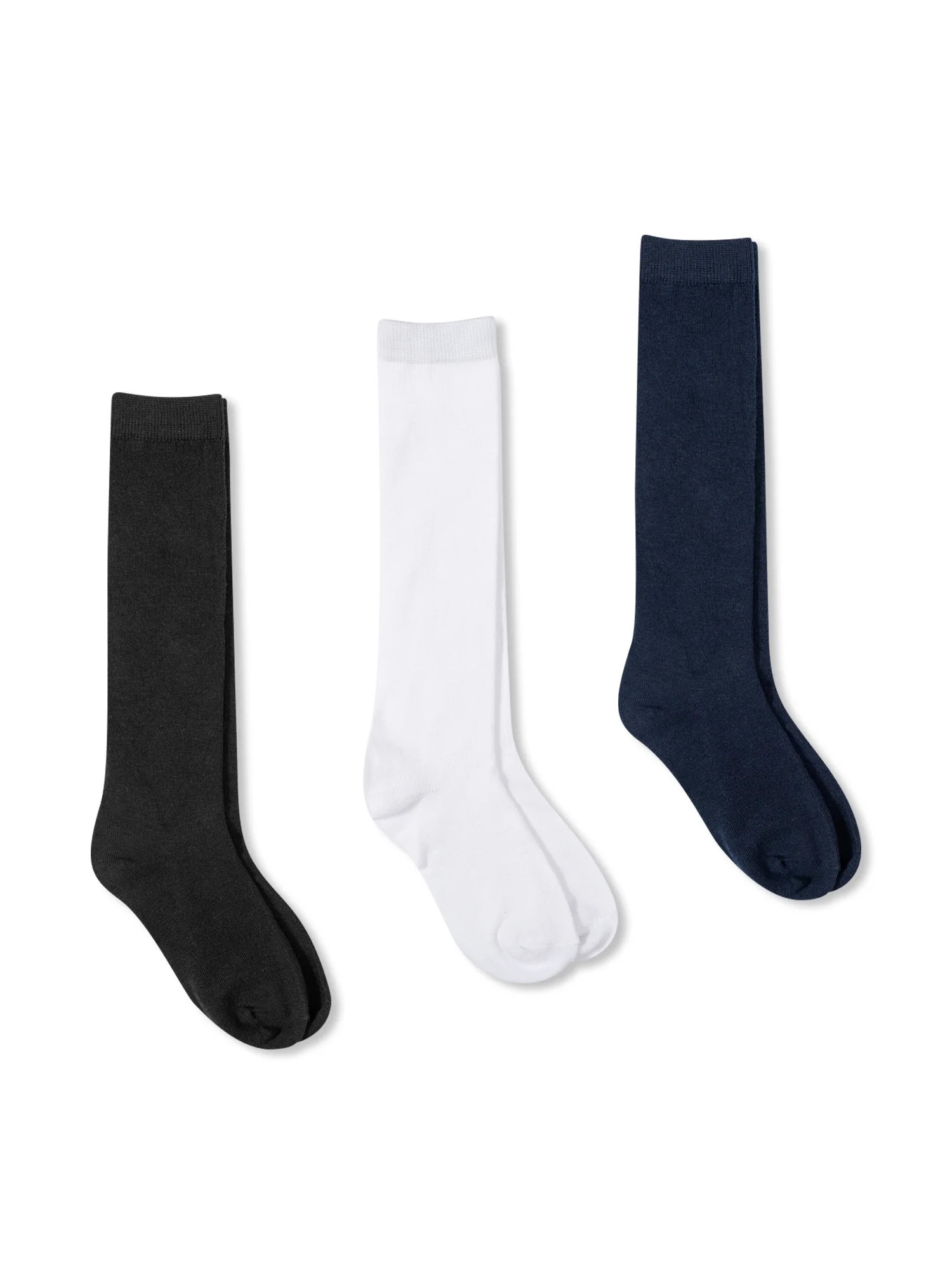 Wonder Nation Girls' S-L Assorted Unifrom Knee High Socks, 3 Pack - Walmart.com | Walmart (US)