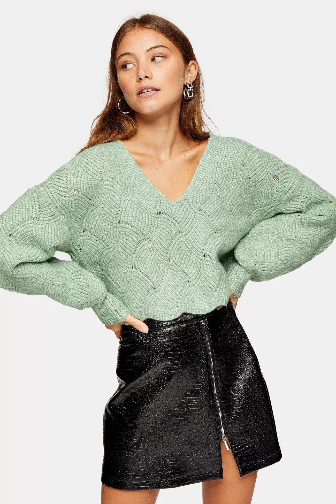 Green Stitch Knitted Jumper | Topshop UK