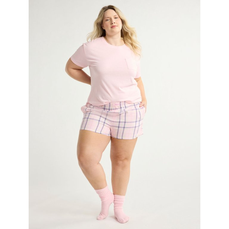 Joyspun Women's and Women’s Plus Woven Pajama Boxer Shorts, Sizes XS to 3X | Walmart (US)