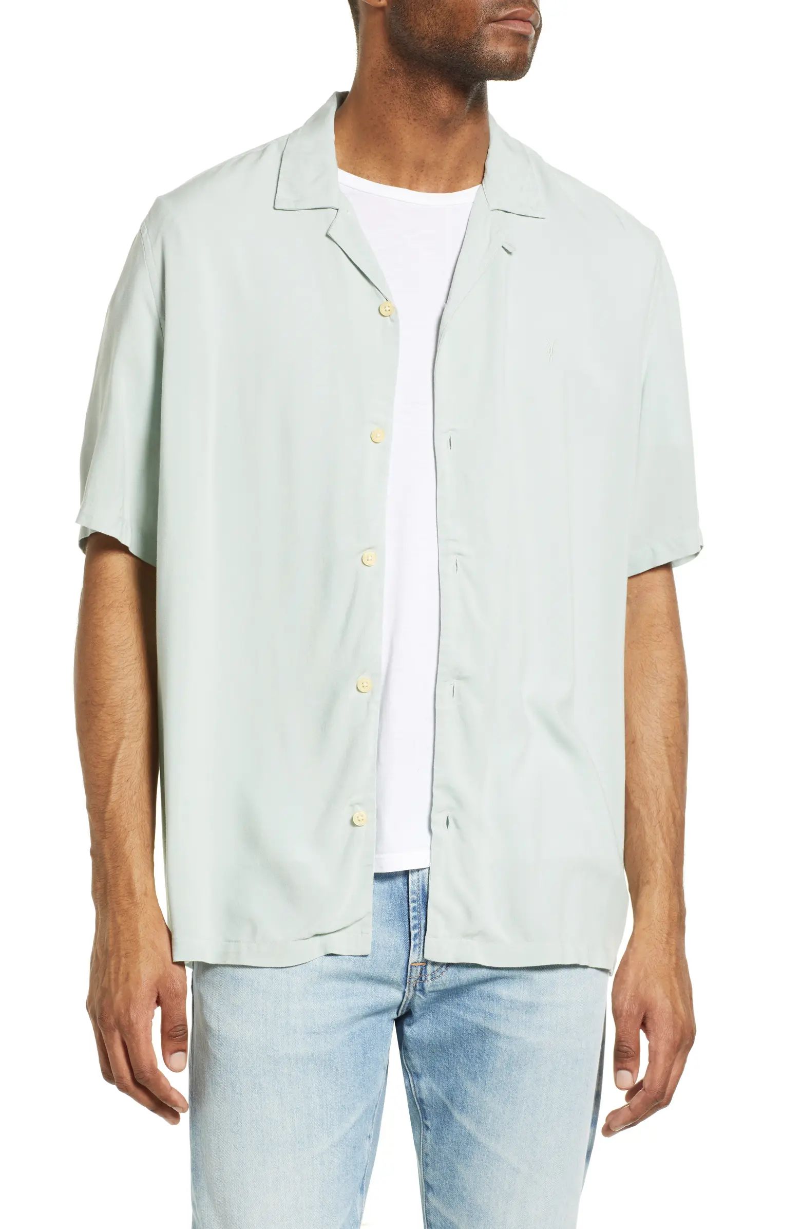 AllSaints Venice Relaxed Fit Short Sleeve Button-Up Camp Shirt | Nordstrom | Nordstrom