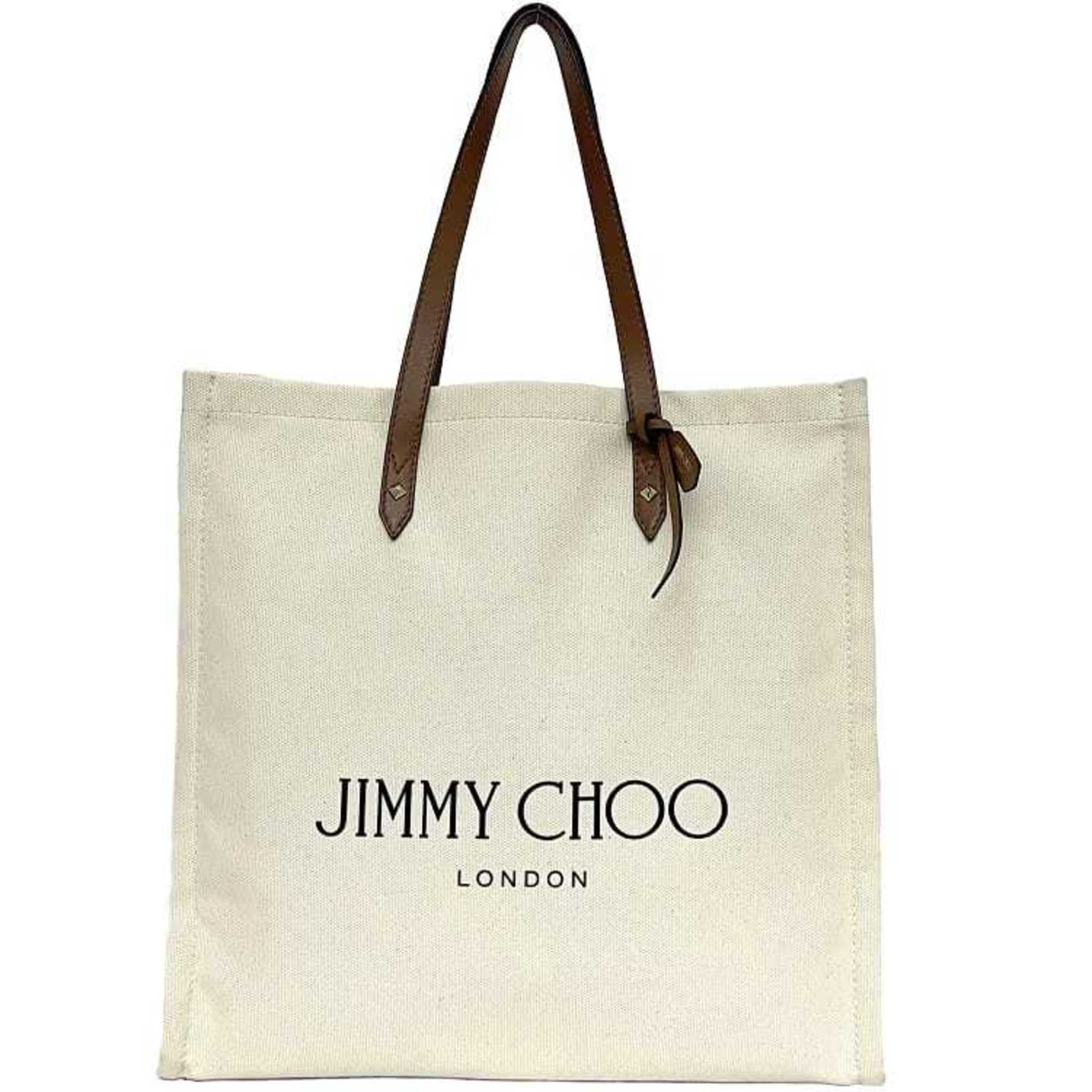 Jimmy Choo Canvas Leather Tote Bag (Pre-Owned) | Shop Simon