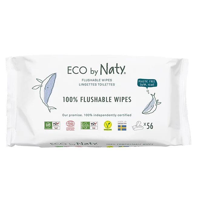 Eco by Naty Flushable Baby Wipes - Compostable and Plant-Based Wipes, Chemical-Free and Hypoaller... | Walmart (US)
