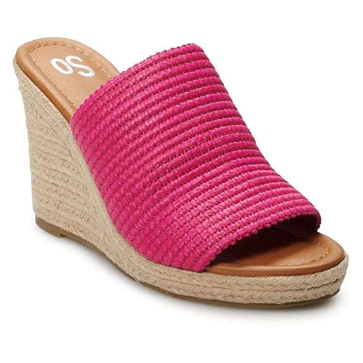 SO® Exciting Open Toe Women's Wedge Sandals | Kohl's