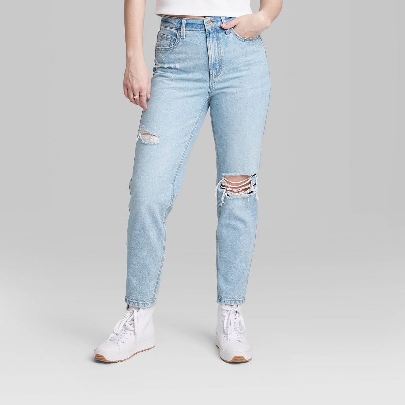 Women's Super-High Rise Tapered Jeans - Wild Fable™ Light Blue | Target