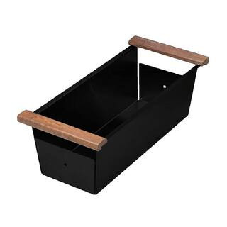 LedgeFit 17 in. Replacement Black Stainless Steel Colander with Wooden Handles for Workstation Sinks | The Home Depot