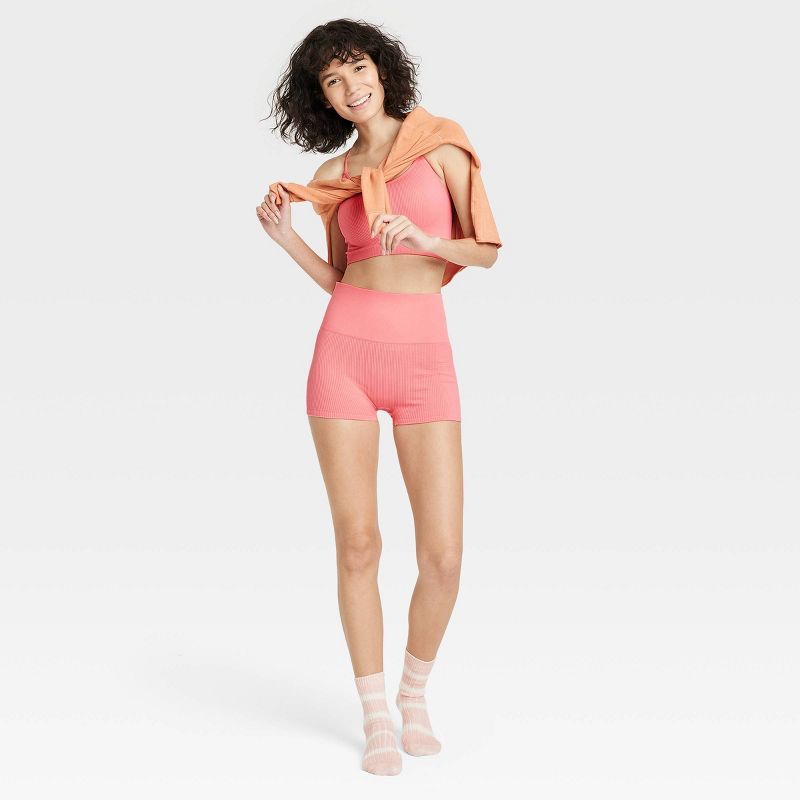 Women's Seamless Shortie Shorts - Colsie™ Coral Pink | Target