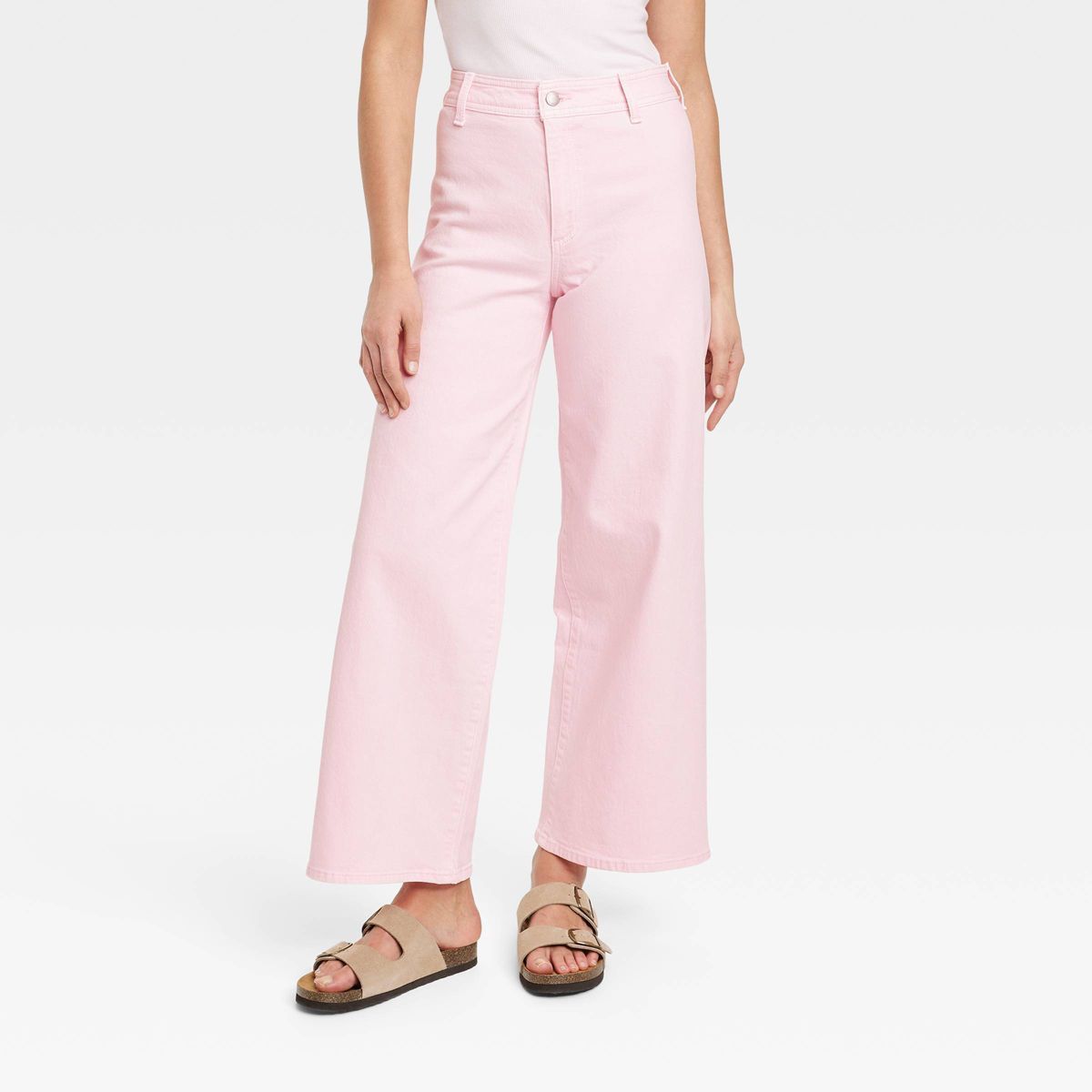 Women's High-Rise Sailor Wide Leg Ankle Jeans - Universal Thread™ Pink 4 | Target