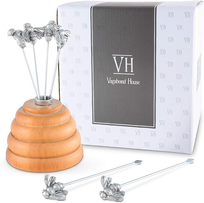 Vagabond House Hive of Bees Cheese Martini Olive Stainless Steel Pick Set Skewer Fruit Toothpicks... | Amazon (US)