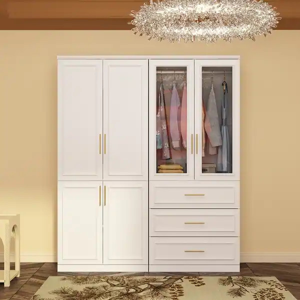 Modular Wardrobe Combo Armoires Closet Freestanding Cabinet Organizer - 63.6"W | Bed Bath & Beyond