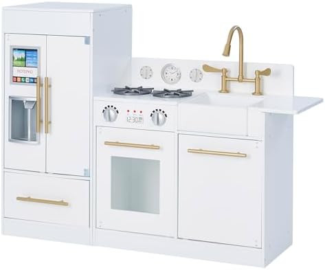 Teamson Kids Little Chef Charlotte Modern Modular Interactive Wooden Play Kitchen with Refrigerat... | Amazon (US)