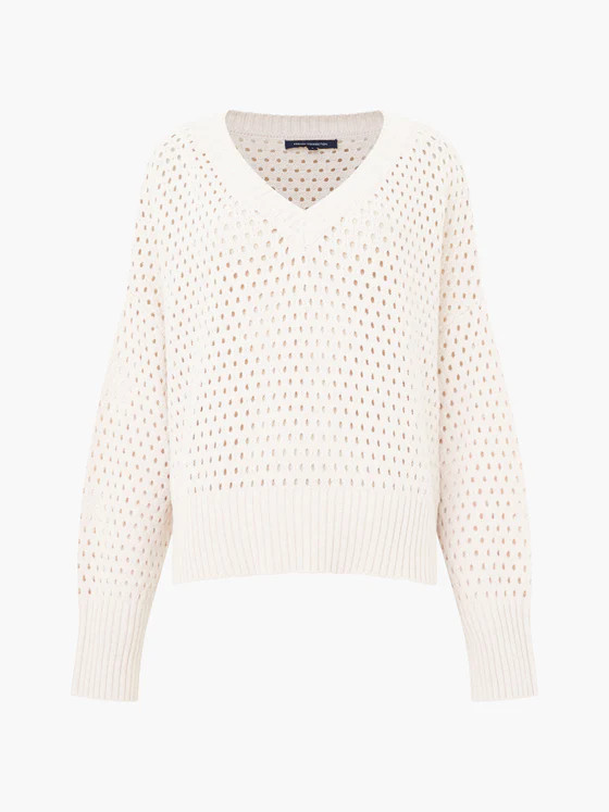 Nini Crochet V Neck Sweater | French Connection (US)
