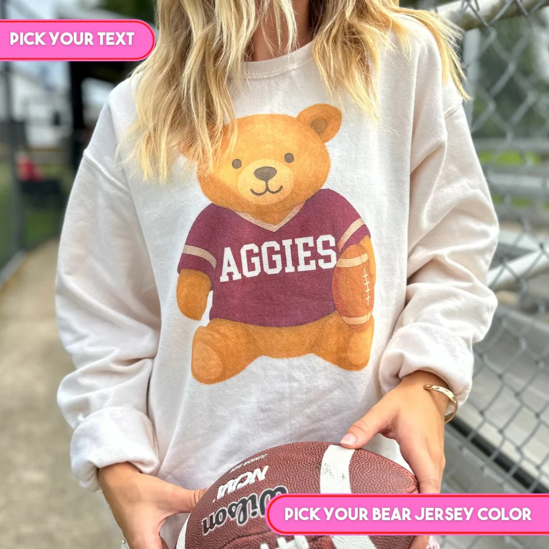 Make It Yours™ ‘Touchdown Teddy’ Crewneck Sweatshirt | United Monograms